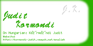 judit kormondi business card